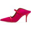 imageFSJ Women Fashion Pointy Toe Mules Sandals High Heels Pumps Double Straps Slide Sandals Casual Summer Outfit Shoes Size 415 M USFuchsia 8 Cm