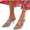 imageFSJ Women Fashion Pointy Toe Mules Sandals High Heels Pumps Double Straps Slide Sandals Casual Summer Outfit Shoes Size 415 M USGray8 Cm