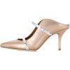 imageFSJ Women Fashion Pointy Toe Mules Sandals High Heels Pumps Double Straps Slide Sandals Casual Summer Outfit Shoes Size 415 M USLight Champagne 8 Cm
