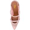 imageFSJ Women Fashion Pointy Toe Mules Sandals High Heels Pumps Double Straps Slide Sandals Casual Summer Outfit Shoes Size 415 M USPink Mesh