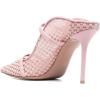 imageFSJ Women Fashion Pointy Toe Mules Sandals High Heels Pumps Double Straps Slide Sandals Casual Summer Outfit Shoes Size 415 M USPink Mesh
