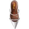 imageFSJ Women Fashion Pointy Toe Mules Sandals High Heels Pumps Double Straps Slide Sandals Casual Summer Outfit Shoes Size 415 M USSilver Rhinestone10 Cm