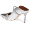 imageFSJ Women Fashion Pointy Toe Mules Sandals High Heels Pumps Double Straps Slide Sandals Casual Summer Outfit Shoes Size 415 M USSilver Rhinestone10 Cm