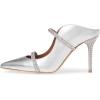 imageFSJ Women Fashion Pointy Toe Mules Sandals High Heels Pumps Double Straps Slide Sandals Casual Summer Outfit Shoes Size 415 M USSilver Rhinestone10 Cm