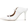 imageFSJ Women Fashion Pointy Toe Mules Sandals High Heels Pumps Double Straps Slide Sandals Casual Summer Outfit Shoes Size 415 M USWhite 10 Cm