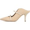 imageFSJ Women Fashion Pointy Toe Mules Sandals High Heels Pumps Double Straps Slide Sandals Casual Summer Outfit Shoes Size 415 M USWhite Dots 8 Cm