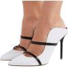 imageFSJ Women Fashion Pointy Toe Mules Sandals High Heels Pumps Double Straps Slide Sandals Casual Summer Outfit Shoes Size 415 M USWhite12 Cm