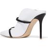imageFSJ Women Fashion Pointy Toe Mules Sandals High Heels Pumps Double Straps Slide Sandals Casual Summer Outfit Shoes Size 415 M USWhite12 Cm
