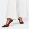 imageFSJ Women Fashion Pointy Toe Mules Sandals High Heels Pumps Double Straps Slide Sandals Casual Summer Outfit Shoes Size 415 M USWine Mesh
