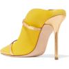 imageFSJ Women Fashion Pointy Toe Mules Sandals High Heels Pumps Double Straps Slide Sandals Casual Summer Outfit Shoes Size 415 M USYellow12 Cm