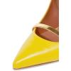 imageFSJ Women Fashion Pointy Toe Mules Sandals High Heels Pumps Double Straps Slide Sandals Casual Summer Outfit Shoes Size 415 M USYellow12 Cm