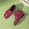 imageFSJ Women Peep Open Toe Boots Slouchy Low Block Heel Ankle Booties Flats Sandal Ruched Cutout Zipper Comfort Pump Shoes Size 415 USFuchsia