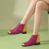 imageFSJ Women Peep Open Toe Boots Slouchy Low Block Heel Ankle Booties Flats Sandal Ruched Cutout Zipper Comfort Pump Shoes Size 415 USFuchsiayellow
