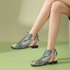 imageFSJ Women Peep Open Toe Boots Slouchy Low Block Heel Ankle Booties Flats Sandal Ruched Cutout Zipper Comfort Pump Shoes Size 415 USMarble