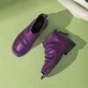 imageFSJ Women Peep Open Toe Boots Slouchy Low Block Heel Ankle Booties Flats Sandal Ruched Cutout Zipper Comfort Pump Shoes Size 415 USPurple