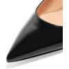 imageFSJ Women Pointed Toe Slingback Wedding Pumps Chunky Low Heel Rhinestone Sandals Crystal Heeled Dress Shoes Size 415 M USBlack Patent