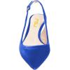 imageFSJ Women Pointed Toe Slingback Wedding Pumps Chunky Low Heel Rhinestone Sandals Crystal Heeled Dress Shoes Size 415 M USBlue Velvet