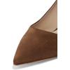 imageFSJ Women Pointed Toe Slingback Wedding Pumps Chunky Low Heel Rhinestone Sandals Crystal Heeled Dress Shoes Size 415 M USBrown Suede