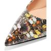 imageFSJ Women Pointed Toe Slingback Wedding Pumps Chunky Low Heel Rhinestone Sandals Crystal Heeled Dress Shoes Size 415 M USButterfly