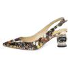 imageFSJ Women Pointed Toe Slingback Wedding Pumps Chunky Low Heel Rhinestone Sandals Crystal Heeled Dress Shoes Size 415 M USButterfly