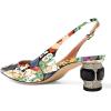 imageFSJ Women Pointed Toe Slingback Wedding Pumps Chunky Low Heel Rhinestone Sandals Crystal Heeled Dress Shoes Size 415 M USCartoon