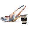 imageFSJ Women Pointed Toe Slingback Wedding Pumps Chunky Low Heel Rhinestone Sandals Crystal Heeled Dress Shoes Size 415 M USFlower