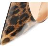 imageFSJ Women Pointed Toe Slingback Wedding Pumps Chunky Low Heel Rhinestone Sandals Crystal Heeled Dress Shoes Size 415 M USLeopard Black