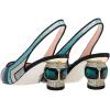 imageFSJ Women Pointed Toe Slingback Wedding Pumps Chunky Low Heel Rhinestone Sandals Crystal Heeled Dress Shoes Size 415 M USMulti Glitter