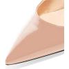imageFSJ Women Pointed Toe Slingback Wedding Pumps Chunky Low Heel Rhinestone Sandals Crystal Heeled Dress Shoes Size 415 M USNude Patent