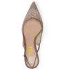 imageFSJ Women Pointed Toe Slingback Wedding Pumps Chunky Low Heel Rhinestone Sandals Crystal Heeled Dress Shoes Size 415 M USNude Pink