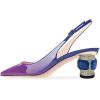 imageFSJ Women Pointed Toe Slingback Wedding Pumps Chunky Low Heel Rhinestone Sandals Crystal Heeled Dress Shoes Size 415 M USPurplegradient