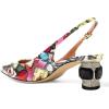 imageFSJ Women Pointed Toe Slingback Wedding Pumps Chunky Low Heel Rhinestone Sandals Crystal Heeled Dress Shoes Size 415 M USSweet Heart