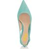 imageFSJ Women Pointed Toe Slingback Wedding Pumps Chunky Low Heel Rhinestone Sandals Crystal Heeled Dress Shoes Size 415 M USTurquoise