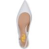 imageFSJ Women Pointed Toe Slingback Wedding Pumps Chunky Low Heel Rhinestone Sandals Crystal Heeled Dress Shoes Size 415 M USWhite Pu