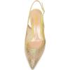 imageFSJ Women Pointed Toe Slingback Wedding Pumps Chunky Low Heel Rhinestone Sandals Crystal Heeled Dress Shoes Size 415 M USYellow