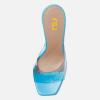 imageFSJ Women Slip On Platform Heeled Sandals Peep Open Toe Chunky Block High Heels Mules Backless Summer Dress Slide Sandals Size 415 USBlue Clear