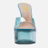 imageFSJ Women Slip On Platform Heeled Sandals Peep Open Toe Chunky Block High Heels Mules Backless Summer Dress Slide Sandals Size 415 USBlue Clear