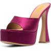 imageFSJ Women Slip On Platform Heeled Sandals Peep Open Toe Chunky Block High Heels Mules Backless Summer Dress Slide Sandals Size 415 USFuchsia