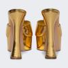 imageFSJ Women Slip On Platform Heeled Sandals Peep Open Toe Chunky Block High Heels Mules Backless Summer Dress Slide Sandals Size 415 USGold