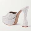 imageFSJ Women Slip On Platform Heeled Sandals Peep Open Toe Chunky Block High Heels Mules Backless Summer Dress Slide Sandals Size 415 USRhinestone