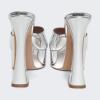 imageFSJ Women Slip On Platform Heeled Sandals Peep Open Toe Chunky Block High Heels Mules Backless Summer Dress Slide Sandals Size 415 USSilver