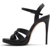 imageFSJ Women Stylish High Heel Strappy Sandals Open Toe Ankle Strap Platform Stilettos Formal Events Parties Night Out Shoes Size 416 USBlack