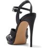 imageFSJ Women Stylish High Heel Strappy Sandals Open Toe Ankle Strap Platform Stilettos Formal Events Parties Night Out Shoes Size 416 USBlack