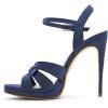 imageFSJ Women Stylish High Heel Strappy Sandals Open Toe Ankle Strap Platform Stilettos Formal Events Parties Night Out Shoes Size 416 USBlue