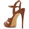 imageFSJ Women Stylish High Heel Strappy Sandals Open Toe Ankle Strap Platform Stilettos Formal Events Parties Night Out Shoes Size 416 USBrown