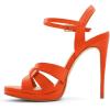 imageFSJ Women Stylish High Heel Strappy Sandals Open Toe Ankle Strap Platform Stilettos Formal Events Parties Night Out Shoes Size 416 USOrange