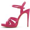 imageFSJ Women Stylish High Heel Strappy Sandals Open Toe Ankle Strap Platform Stilettos Formal Events Parties Night Out Shoes Size 416 USPink