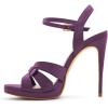 imageFSJ Women Stylish High Heel Strappy Sandals Open Toe Ankle Strap Platform Stilettos Formal Events Parties Night Out Shoes Size 416 USPurple