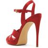 imageFSJ Women Stylish High Heel Strappy Sandals Open Toe Ankle Strap Platform Stilettos Formal Events Parties Night Out Shoes Size 416 USRed