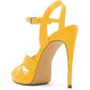 imageFSJ Women Stylish High Heel Strappy Sandals Open Toe Ankle Strap Platform Stilettos Formal Events Parties Night Out Shoes Size 416 USYellow